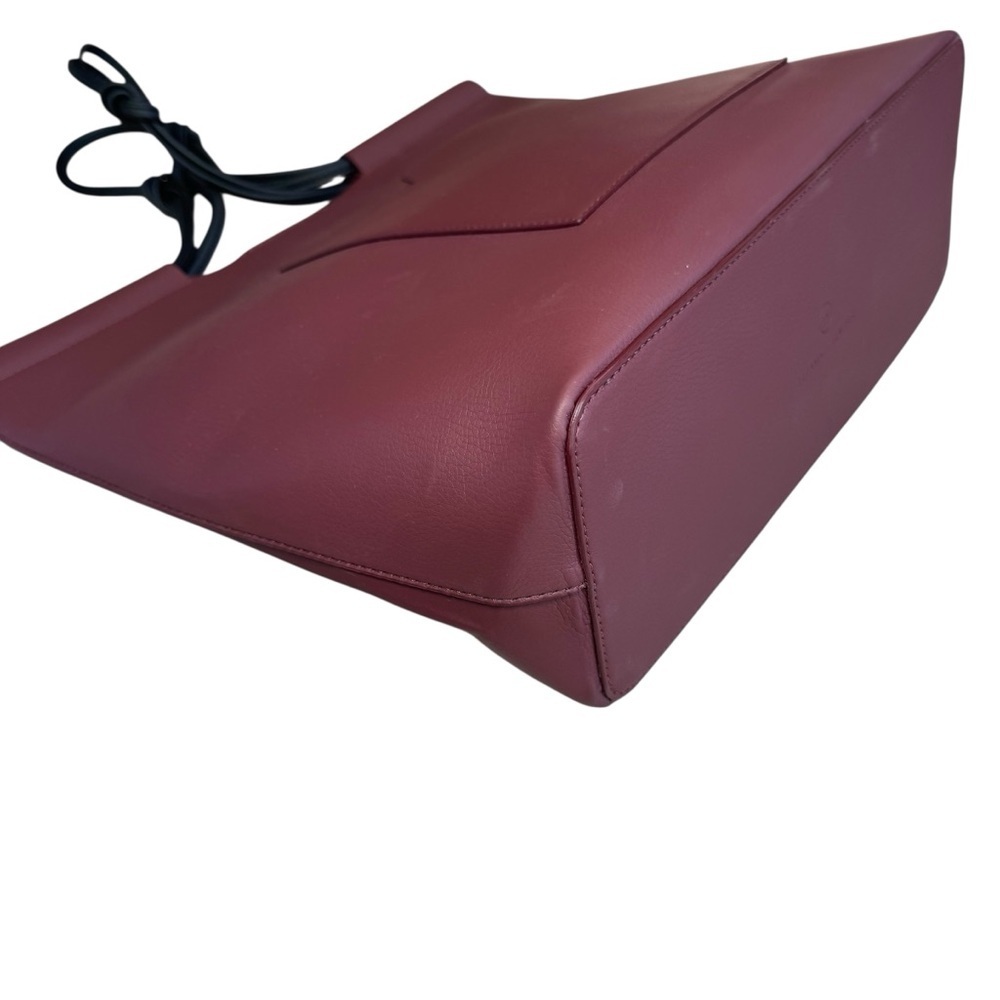 Von Holzhausen Italian Designer Vegan Market Tote Bag Fall Burgundy - Picture 12 of 16